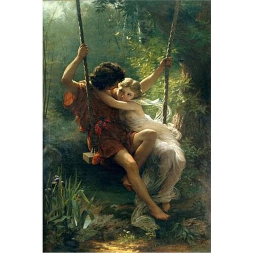 Vintage Spring Swing 5d diy diamond painting full drill mosaic painting diamond embroidery Pierre Auguste picture