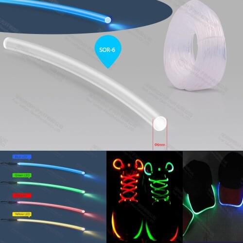 6mm TPU tpu waterproof fabric case soft side glowing fiber optic light cable for stairs stage lighting decoration