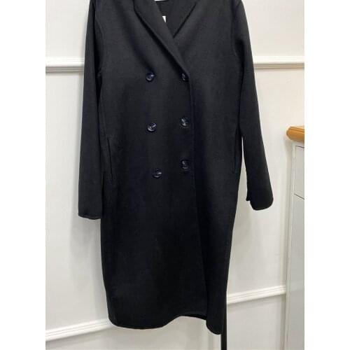 Women Wollen Trench 2020 Autumn and Winter New All-match Woolen Coat Womens Double-breasted Mid-length Coat