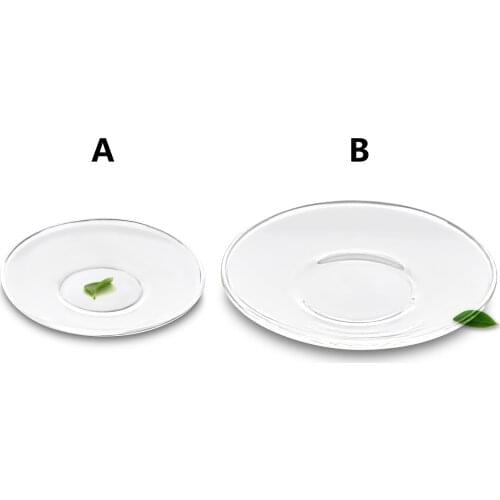 1PC Heat Resistant Glass Saucer Plate Small Glass Dish Mini Teacup Tray