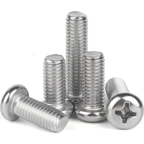 10pcs M6 stainless steel Phillips round head screws cross PM pan headed machine screw electronic small bolt 6mm-45mm length