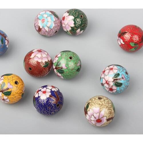 10pcs Polished Cloisonne Enamel Colorful 6-14mm Beaded Wholesale Copper Accessories DIY Jewelry Making Earring Necklace Bracelet