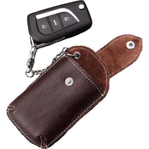 15PCS / LOT Genuine Leather Key Wallet Key Holder Organizer Keychain Unisex Car Key Housekeeper Bag