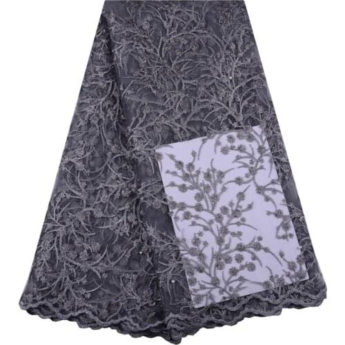 2019 High-end Fashion French Lace Fabric High Quality African Tulle Embroidered Net Lace Fabric For Nigerian Wedding Dress 1422