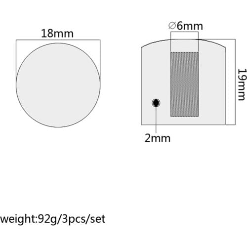 3pcs Professional Metal Guitar Tone Volume Knob Potentiometer Hat Cap Large Guitar Parts