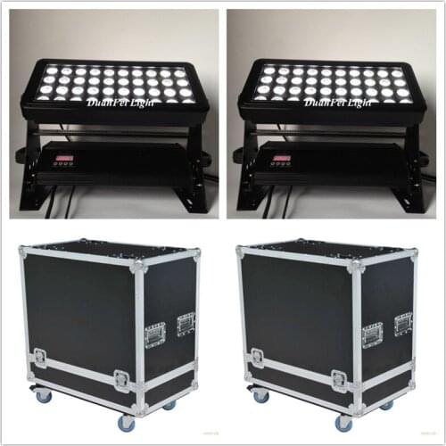 4lot + Case 2017 40PCS 18W RGBWAUV 6in1 led wall washer Wedding Stage Lights DMX LED City Color rgbwauv led wall washer