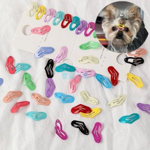 50pcs /Bag 2.5CM Mini Hairpin Peach Heart BB clip Pet Hairpin Hair Accessories Teddy Dog Supplies