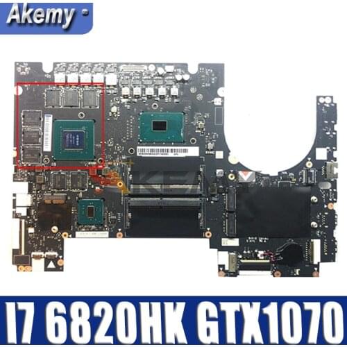Akemy DY720 NM-B151 For Lenovo Y910-17ISK Notebook Motherboard CPU I7 6820HK GTX1070 8GB GPU DDR4 100% Test Work