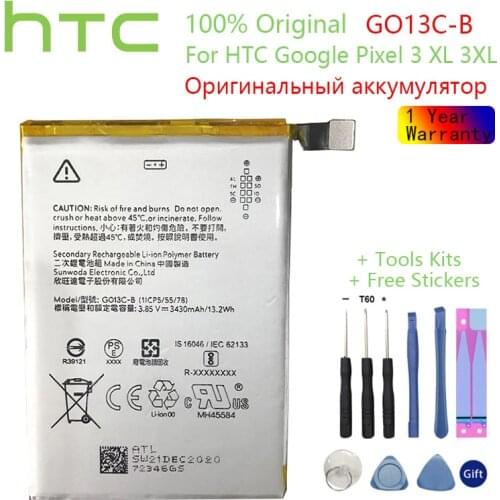 HTC Original G013C-B Go13C-B C1 G013CB Battery For Google Pixel 3 XL 3XL Pixel XL 3 Mobile Phone Battery +Gift Tools +Stickers