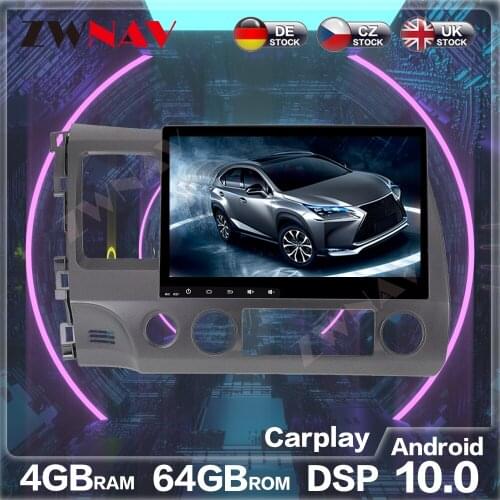 Android 10.0 4G+64GB Car GPS Navigation for Honda Civic 2007-2011 Auto Stereo Head Unit Multimedia Player Radio Tape Recoder ISP