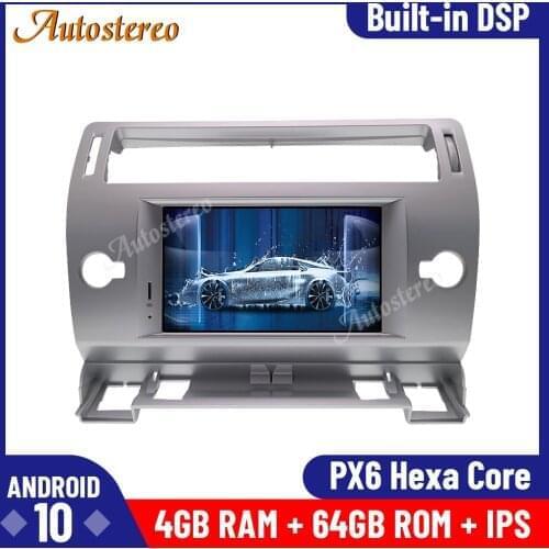 For Citroen C4 Quatre Triumph 2004-2012 Android 10.0 Car DVD Player Multimedia Player GPS Navigation Auto Radio Stereo Head Unit