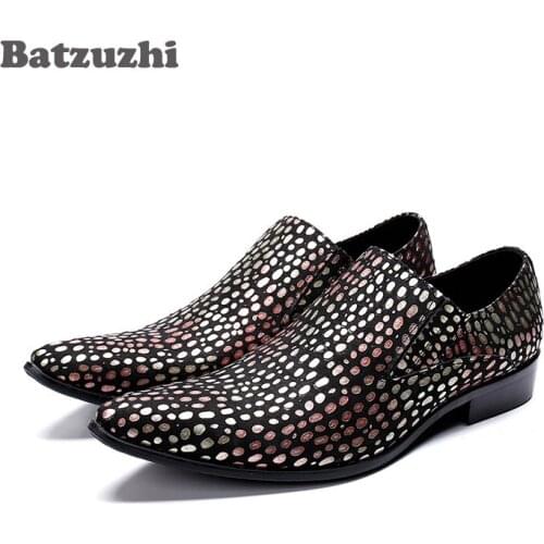 Batzuzhi Japanese Fashion Men Shoes Formal Dress Shoes for Men Slip on Color Party, Runway Dress Shoes Men zapatos de hombre