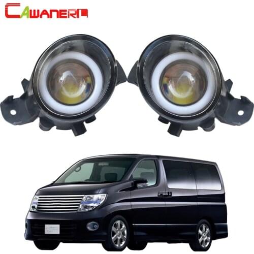 Cawanerl For Nissan Elgrand 2002 Car H11 LED Fog Light Angel Eye DRL Daytime Running Light 30W 3000LM White 12V 2 Pieces