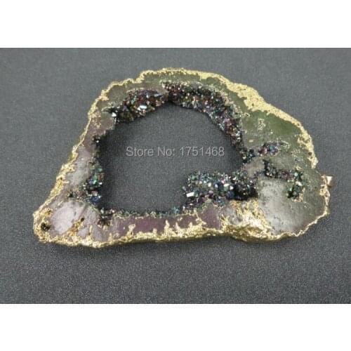 Designer 1pcs Druzy stone Gray for Jewlery Making Suppliers Gems Necklaces for Dinnder Fashion Design MOQ3PCS