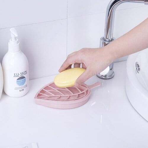 Double Layer Leaf Shape Drain Soap Box Soap Storage Container Portable Leaf Modeling Soap Dishes Holder High Quality Practical