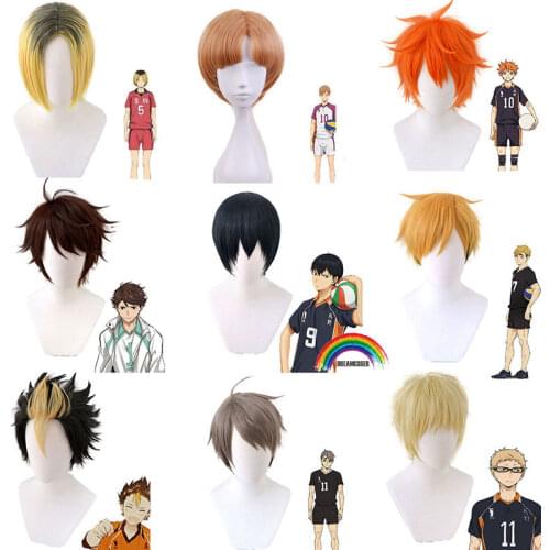 Haikyuu!! Cosplay tsukishima kei Hinata Shoyo Nishinoya Yuu Oikawa Tooru Kozume Kenma kageyama tobio Miya Atsumu Miya Osamu Wig
