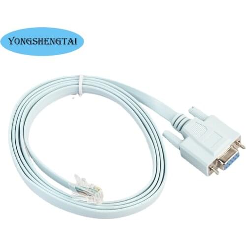 USB Console Cable RJ45 Cat5 Ethernet To Rs232 DB9 COM Port Serial Female Rollover Routers Network Adapter Cable Blue