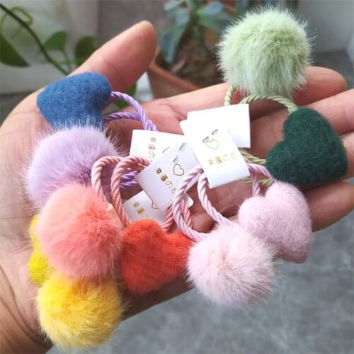 2PCS New Cute Plush Love Cartoon Princess Headwear Kids Elastic Hair Bands Children Ropes Girls Accessories Baby Headdress