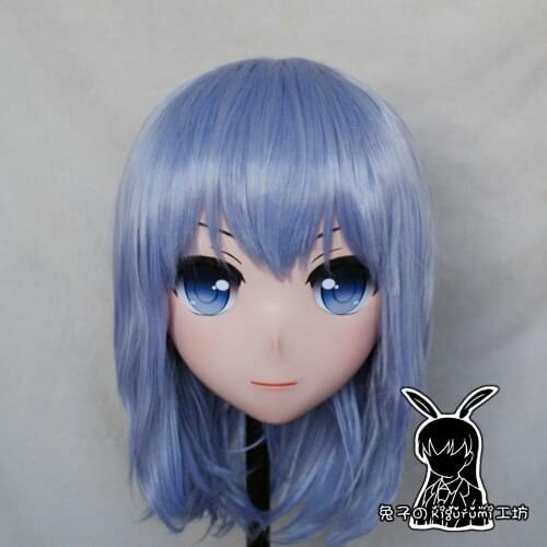 Rabbit 45) Handmade Female Resin Crossdress Pretty Girl Head Lolita Doll Mask Japanese Anime Cosplay Kigurumi Mask Crossdresser