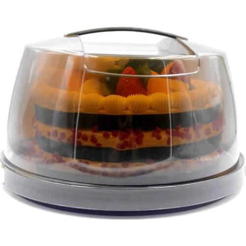 Round Transparent Cheese Cake Container Packaging Box Tray Holder Storage Case Container Party Supplies