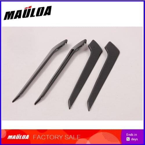 Modified ABS black carbon fiber interior door trim decorative frame for RAV4 2019
