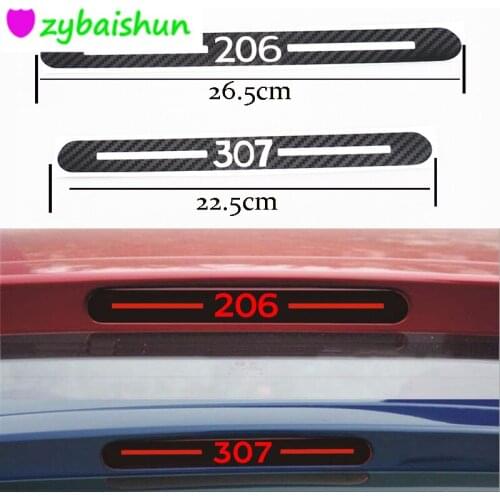 1pcs Carbon Fiber Stickers And Decals High Mounted Stop Brake Lamp Light Car Styling For Peugeot 307 peugeot 206 Car Accessories