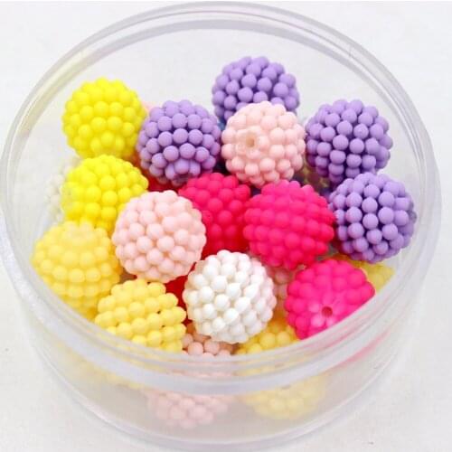 New 14mm 20pcs Multicolor Bayberry Beads Imitation Pearl Beads Round Beads Fit Beads Jewelry Making