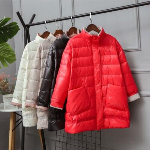 New Winter Women Loose Down Coat 2021 Ultra Light 90% White Duck Down Jacket Parkas Female Warm Parkas Snow Outwear