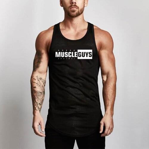 New Brand Mesh Casual Fashion Sleeveless Shirts Tank Top Men Singlets Clothing Bodybuilding Workout Gym Sports Fitness Vest