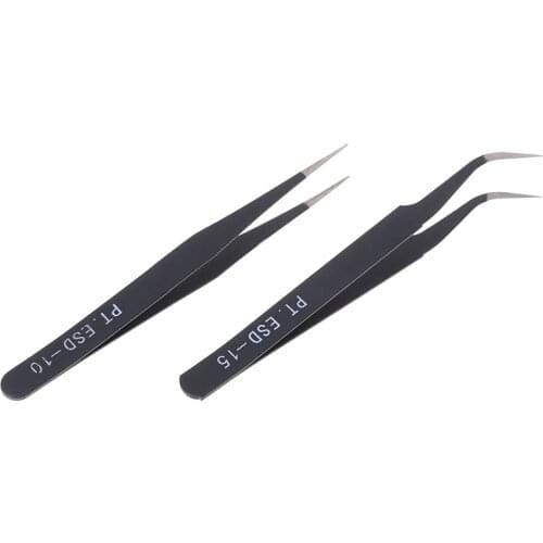 New Hot HELTC 1PC Micro Stainless Steel Point Curved Straight Tweezers Fine Tip