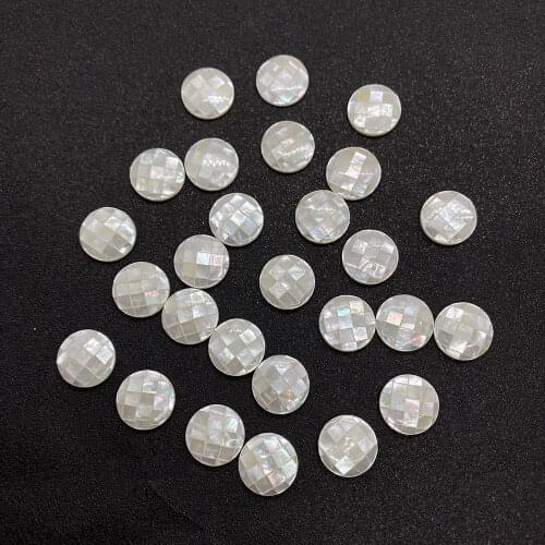 Natural White Shell Bead Pendant Non-porous Round Cut Multi-faceted Loose Bead Pendant Necklace Exquisitely Made Accessories