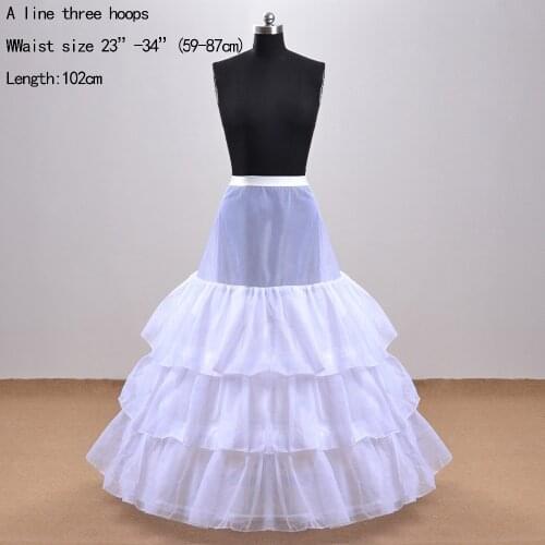 A Line Three Hoop Petticoat Bridesmaids Petticoats for Ruffled Organza Wedding Dresses Enaguas Novia Imported China Real Photo