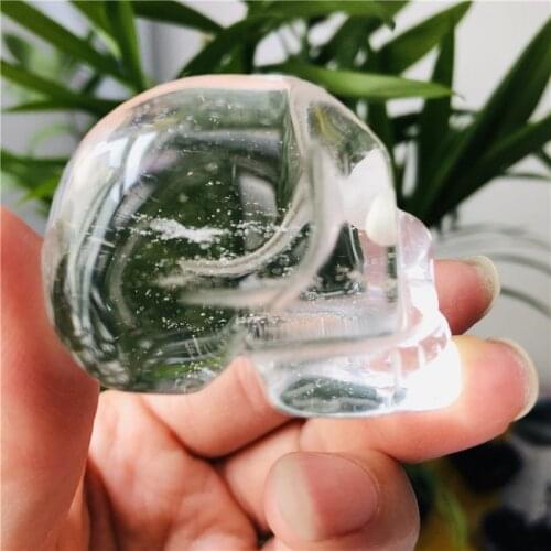 Natural crystal quartz mineral jewelry rose quartz skull crystal carving home decoration Halloween and DIY decorations