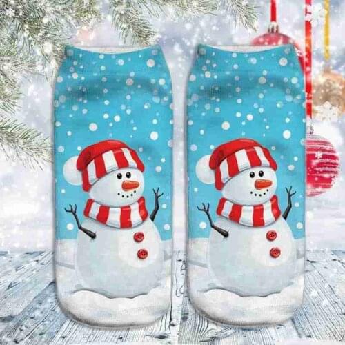 Christmas Women Socks 3D Print Cartoon Funny Santa Claus Elk Snowman Girls Socks Winter Warm Thick Cotton Socks Xmas Gifts
