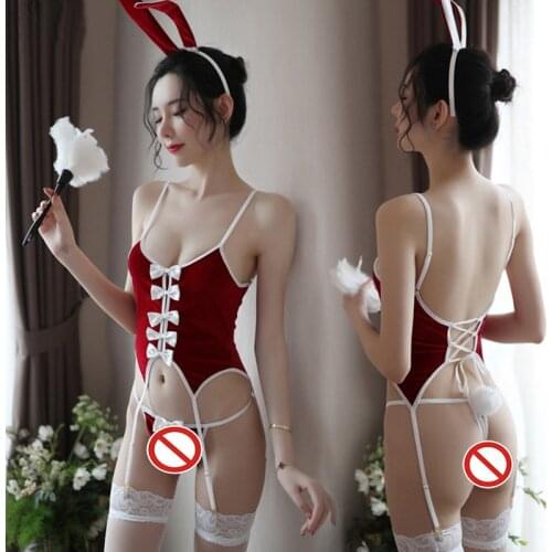 Sexy Lingerie Hot Costumes Bunny Girl Underwear Sleepwear Open Crotch For Women Couples Flirting Adult underwear