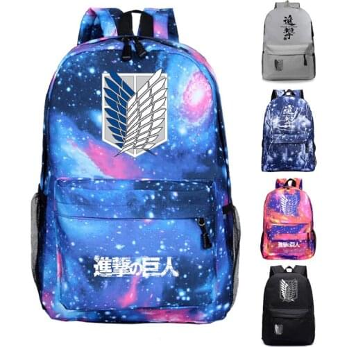 Anime School Backpacks Attack on Titan Backpacks for Boys Girls Children School bags Casual Bookbag Teens Laptop Bagpack Machila
