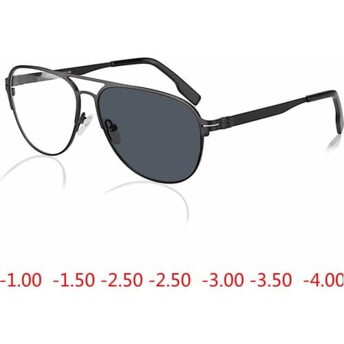 Myopia Sunglasses Finished Men Women Myopia Eyeglasses Frame with CR39 Sun Photochromism gray lens prescription Myopia Eyewear