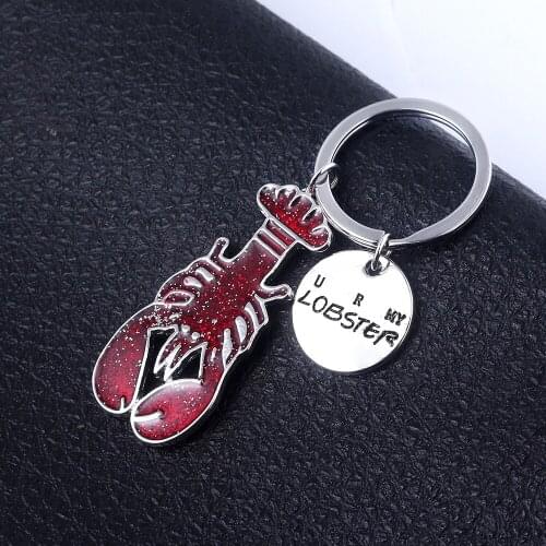 TV show Friends You're My Lobster Keychain Red Lobster Coffee Time Metal Pendant Keyring For Men Women Friends Gifts