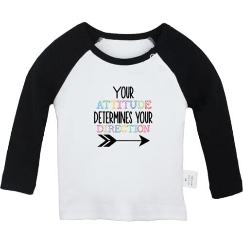 Your Attitude Determines Your Direction Design Newborn Baby Boys Girls T-shirts Toddler Printing Graphic Long sleeve Tee Tops