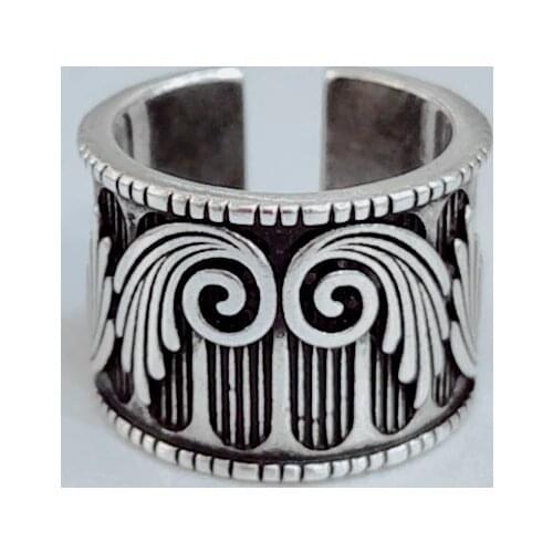 Retro Vintage Jewelry Silver Color Large Wing Rings For Women Men Big Opening Antique Rings
