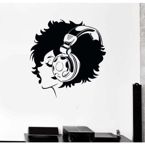 High-quality headphones teen girl fashion home living room wall stickers DIY Art Mural wall decals Decoration F-187