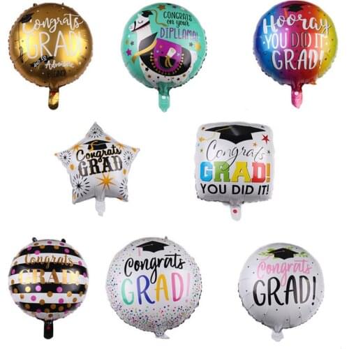 1pc 18 Inch Graduation Foil Helium Balloons Cartoon Globos Back To School Decor Congratulation Balloon Party Supplies