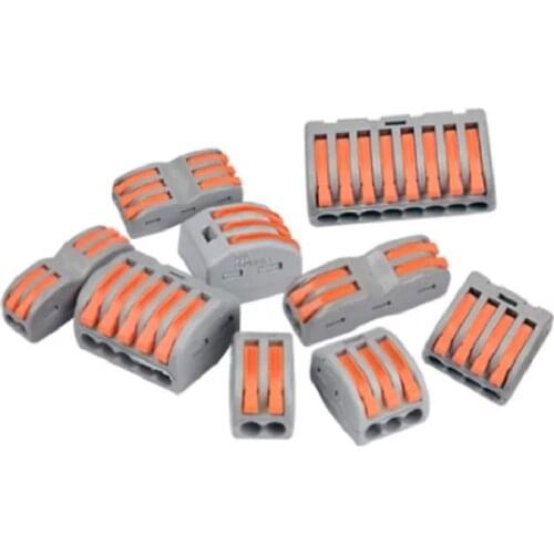 10/20pcs Universal Cable Wire Connectors 222 Type Fast Home Compact Wire Connection Push In Wiring Terminal Block Pct-212 Pct213
