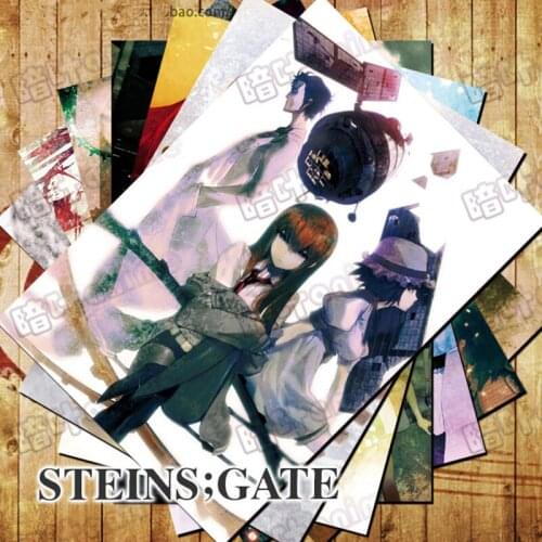 10 PCS/LOT Anime Steins; Gate Toy Poster Kurisu Kyoma Rintarou Mayuri Model Postcard Sticker Steins Gate Wall Picture Gift Card