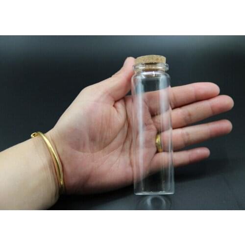 100pcs 37*90mm Cork Stopper Small Glass Bottle Glass Jars Containers with Cork Decorative Wish Glass Jars Vials for Decoration