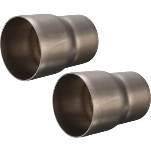 2Pcs Motorcycle Exhaust Adapter Connector Pipe 60 to 51mm for 60mm Exhaust Pipe