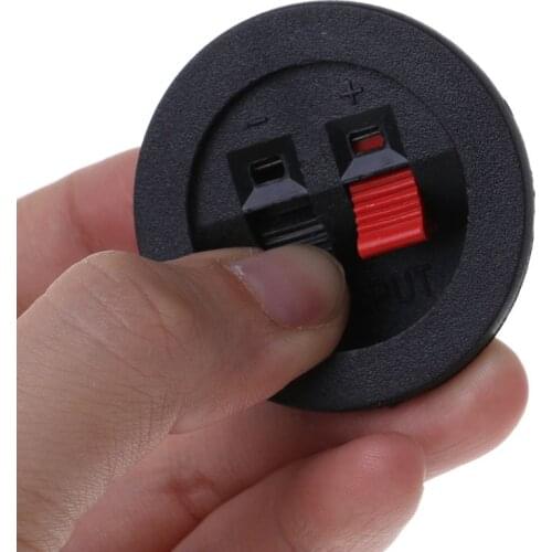 2PCS Speaker Terminal Board Plate Round 2 Way Spring Clip Binding Spring Post Cup Push Type