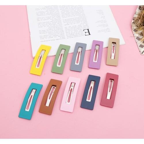 200pcs/lot DIY Simple Alloy Butyrospermum Parkii Hair BB Clips Rectangle Bang Hairpin Hair Styling Tools Accessories HA1472