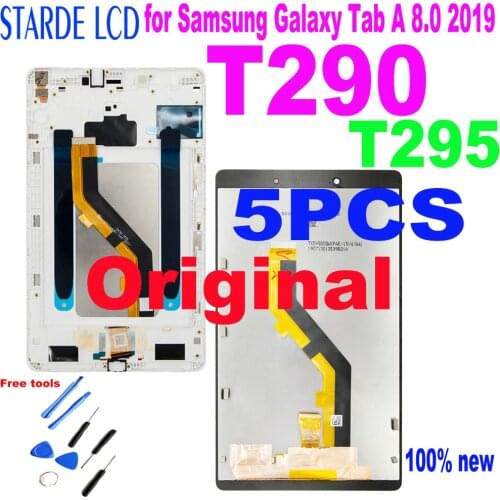 5PCS Original LCD for Samsung Galaxy Tab A 8.0 2019 SM-T290 SM-T295 T290 T295 LCD Display Touch Screen Digitizer Assembly Frame