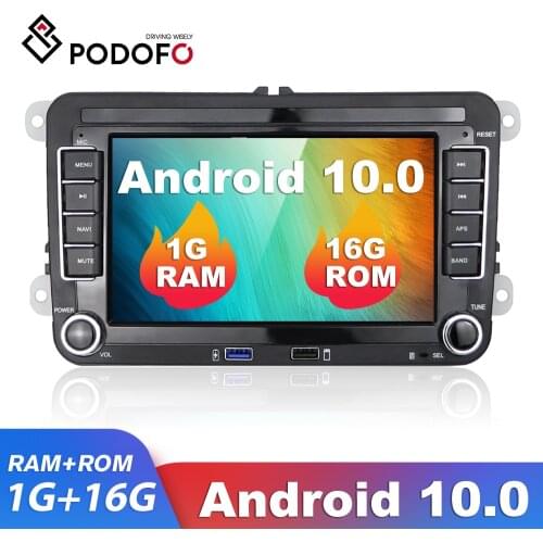 Podofo Radio Android 2 Din Car Multimedia MP5 Player 7'' Stereo Receiver GPS For Skoda VW Passat B6 Polo Golf 5 6 Touran Seat
